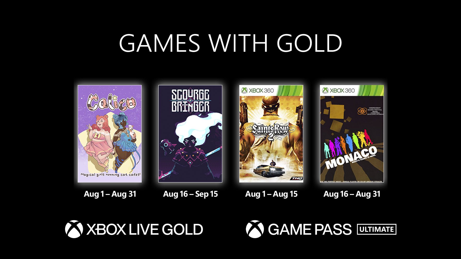 Novedades de Games with Gold para agosto de 2022