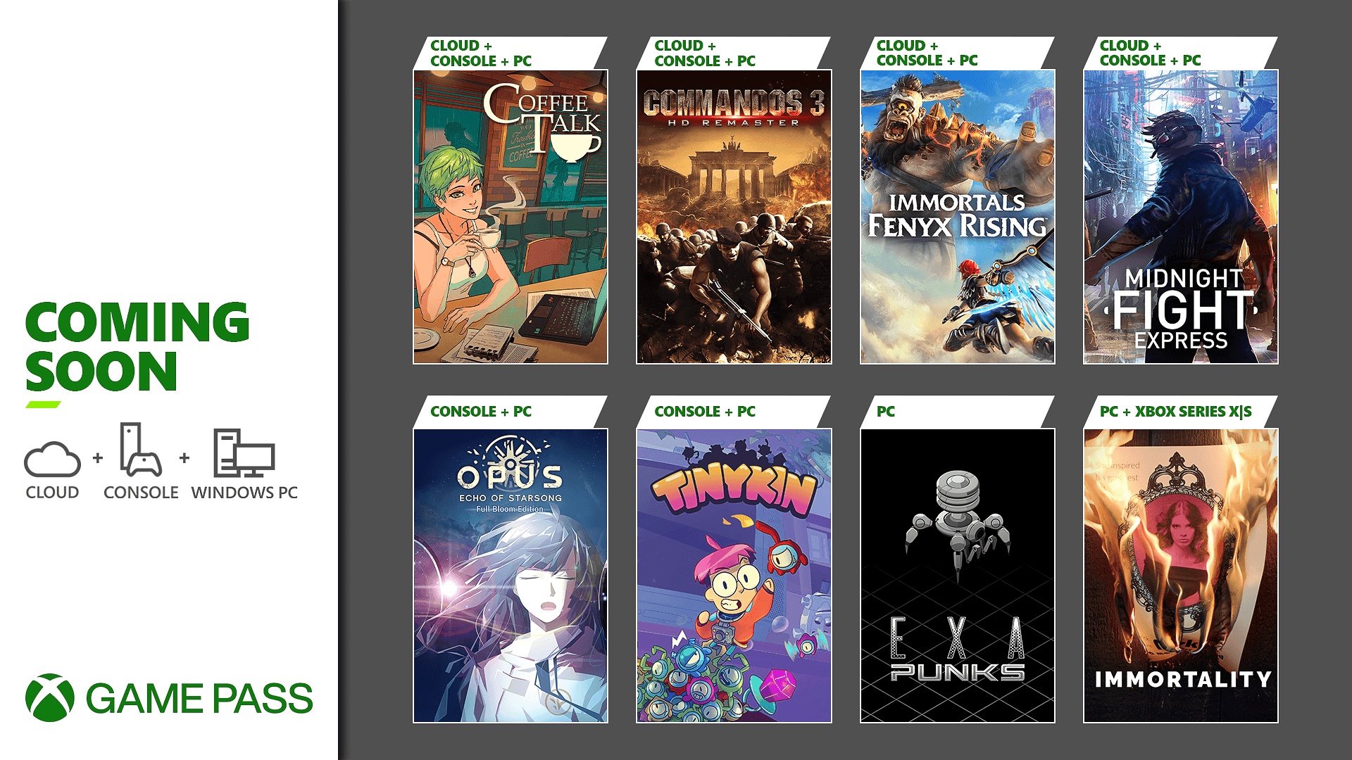 Próximamente llegarán a Xbox Game Pass los juegos Immortality, Tinykin, Immortals Fenyx Rising y más